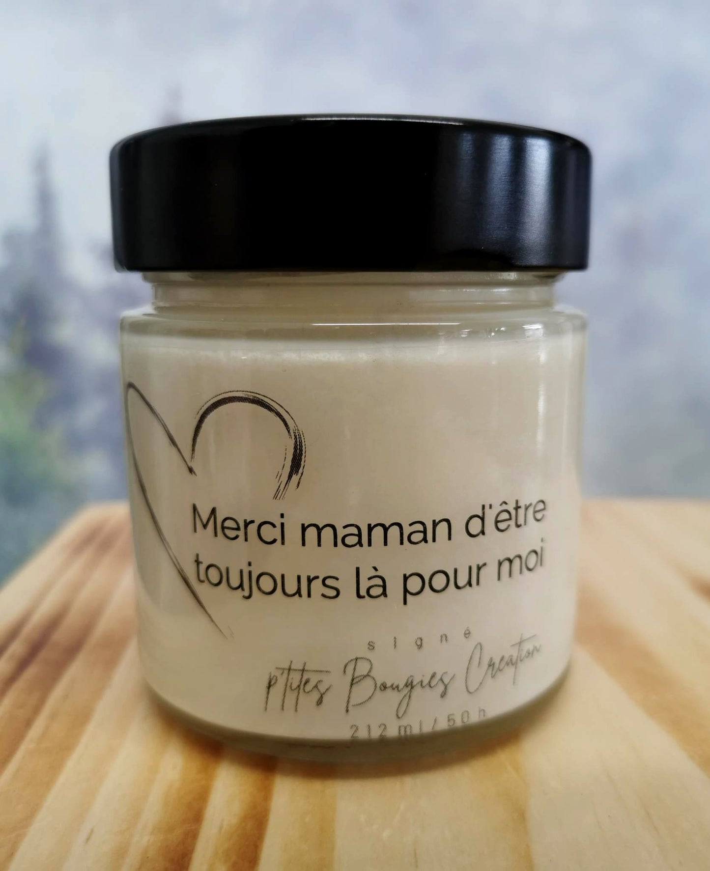 Bougie de soja - Merci maman d'être toujours là pour moi - P'tites Bougies Création