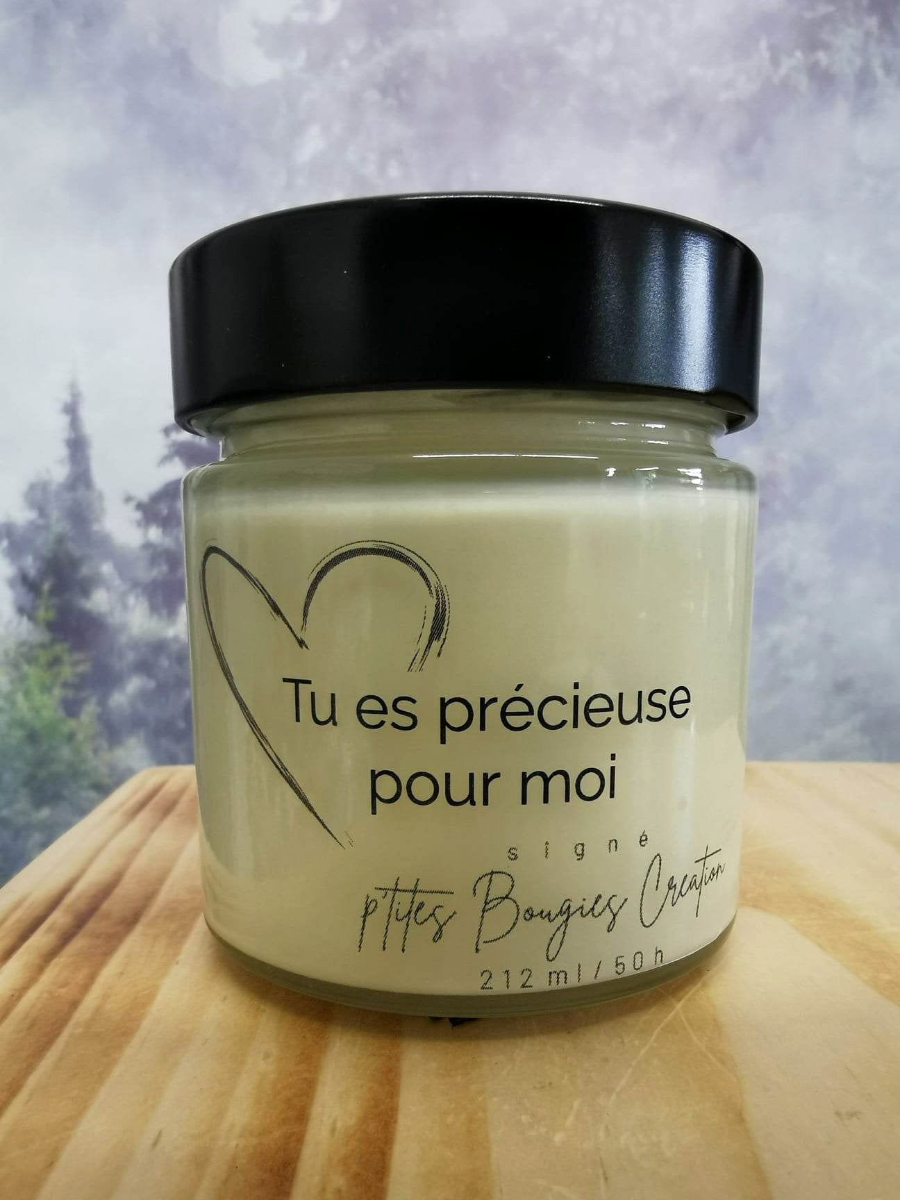 Chandelle de soja - Tu es Précieuse pour moi - P'tites Bougies Création