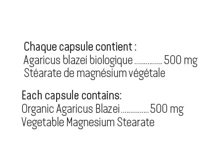 Agaricus (500mg) - Champignon médicinal - Alterra / Herbasanté - 90 capsules