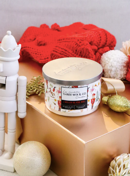 Chandelle de soya - Atelier du Père Noël - Three Wix & Co