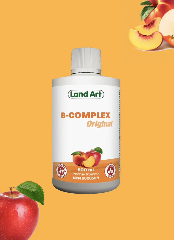 B-Complex Original - Vitamine Liquide - 500ml - Pêche & Pomme - Land Art