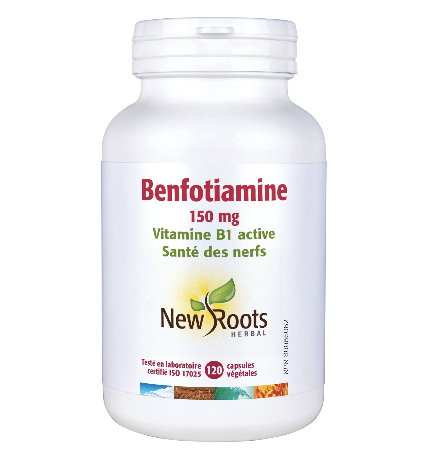 Benfotiamine 150mg - Vitamine B1 active · Santé des nerfs - New Roots - 120 capsules
