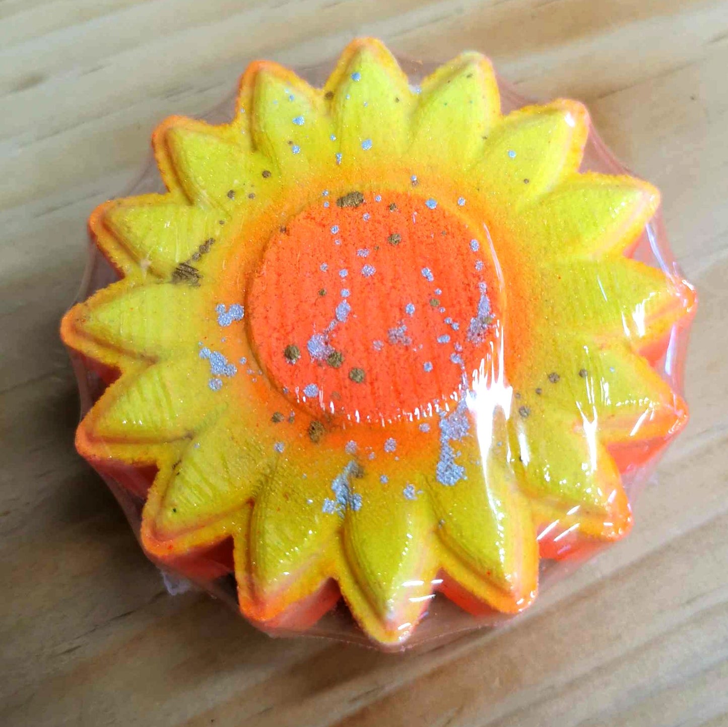 Bombe de bain effervescente - Fleur de tournesol - Mangue Papaye