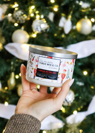 Chandelle de soya - Atelier du Père Noël - Three Wix & Co