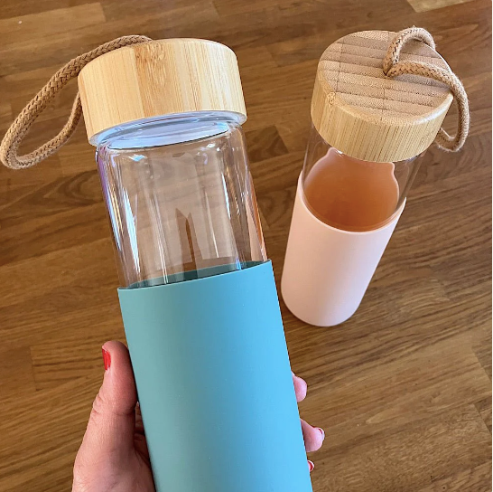 Cadeau pour prof - Bouteille en verre 20 0z. - Meilleur prof au monde - Gris