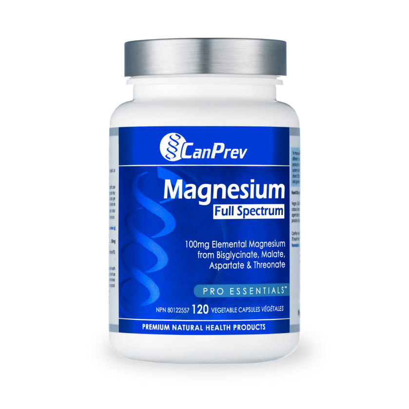 Magnésium à spectre complet (4 sortes) - Magnesium Full Spectrum - CanPrev - 120 capsules