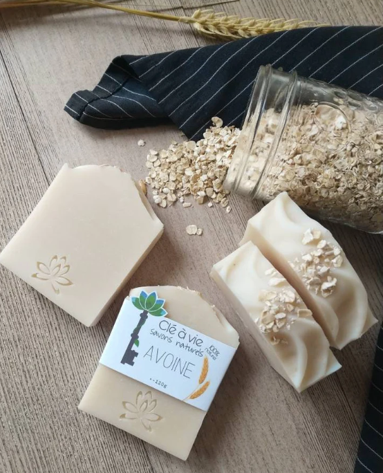 Savon Avoine, 100% Naturel, Peau Sensible, Non Parfumé - Clé à vie
