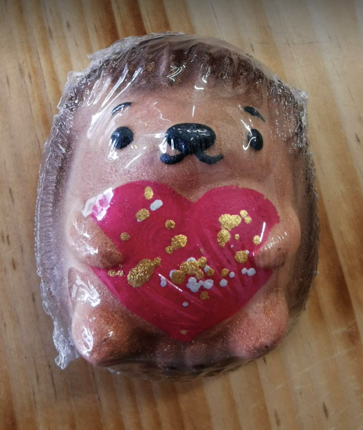 Bombe de bain effervescente - Hérisson - Bleuets