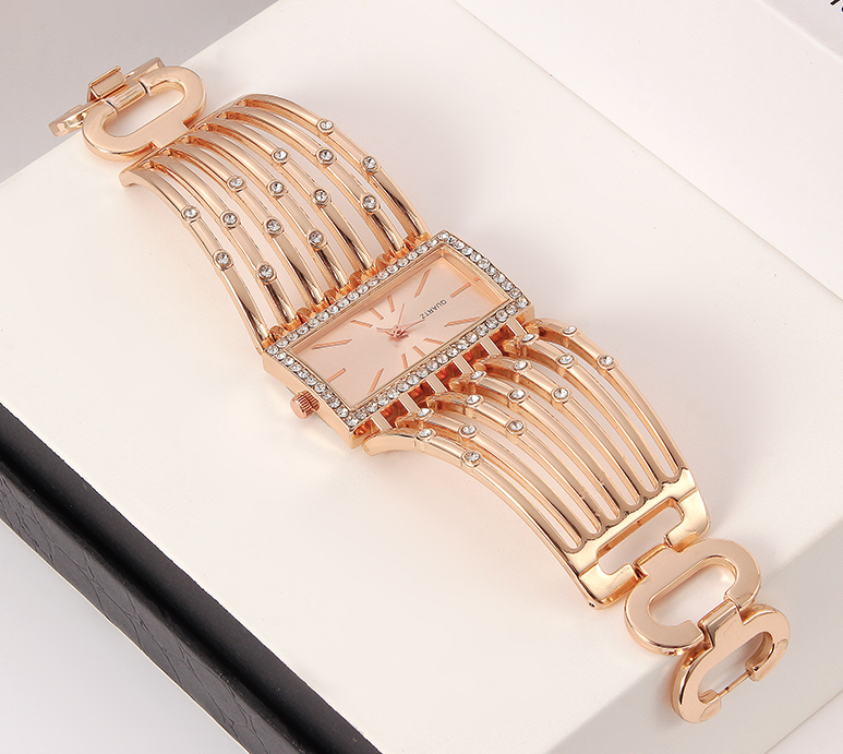 Montre Rectangle large Argent