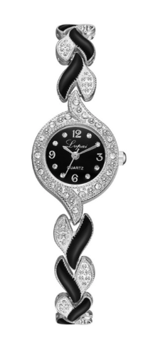 Montre femme en métal argent et noir
