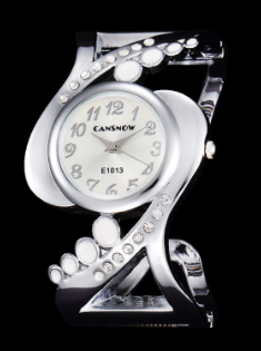 Montre bangle Cansnow argent et blanc
