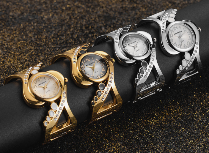 Montre bangle Cansnow argent et blanc