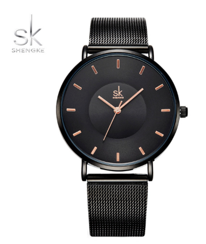 Montre Shengke en mesh noir