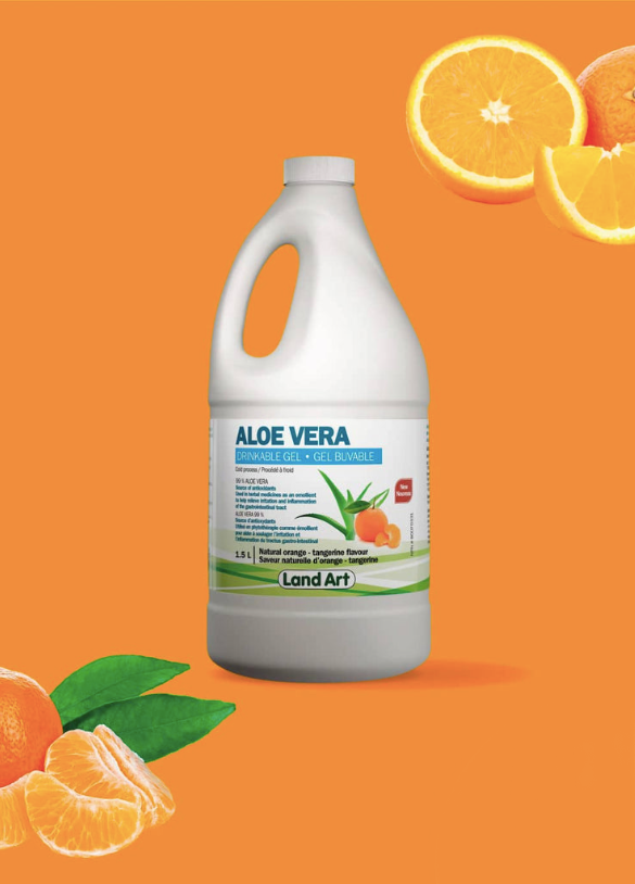 Aloe Vera - Gel Buvable - Orange tangerine - Land Art - 1,5 litres