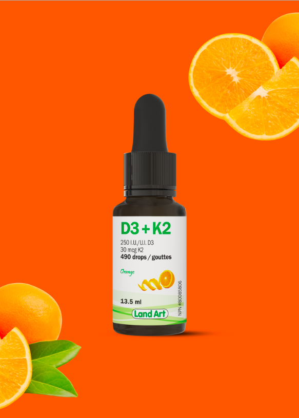 Vitamine D3+K2 Biologique - Land Art- 13,5ml