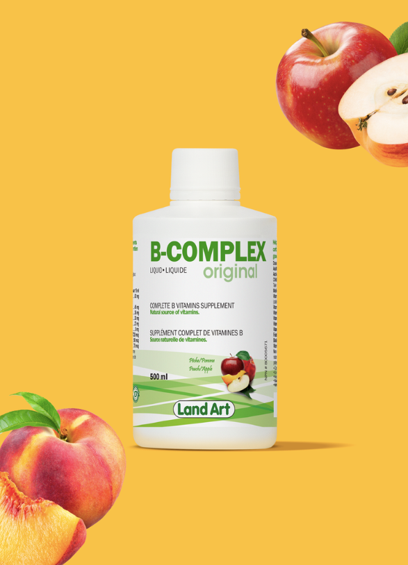 B-Complex Original - Vitamine Liquide - 500ml - Pêche & Pomme - Land Art