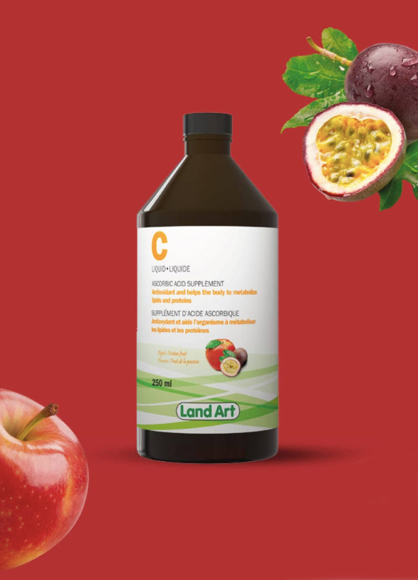 Vitamine C Liquide - 250ml -Pomme & Fruit de la passion - Land Art