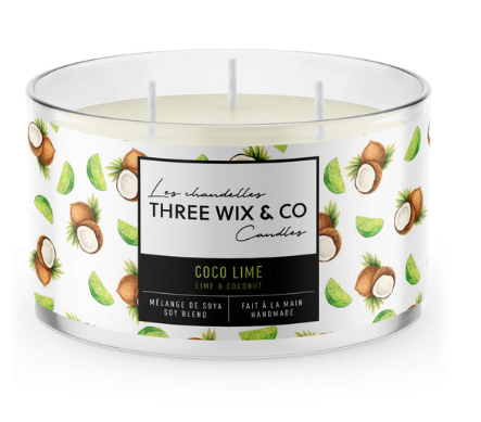 Chandelle de soya - Coco Lime - Three Wix & Co