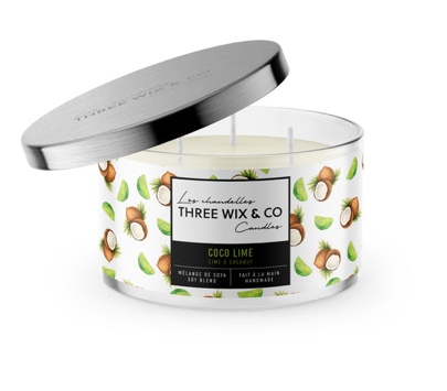 Chandelle de soya - Coco Lime - Three Wix & Co