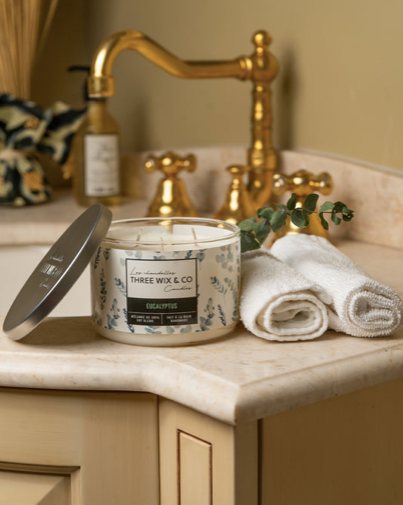 Chandelle de soya - Eucalyptus - Three Wix & Co