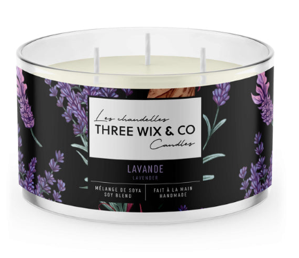 Chandelle de soya - Lavande - Three Wix & Co