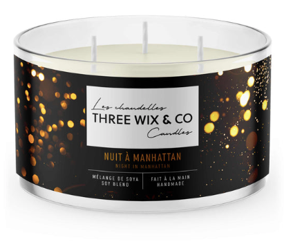 Chandelle de soya - Nuit à Manhattan - Three Wix & Co