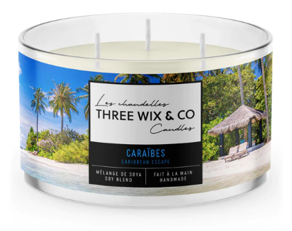 Chandelle de soya - Caraïbes - Three Wix & Co