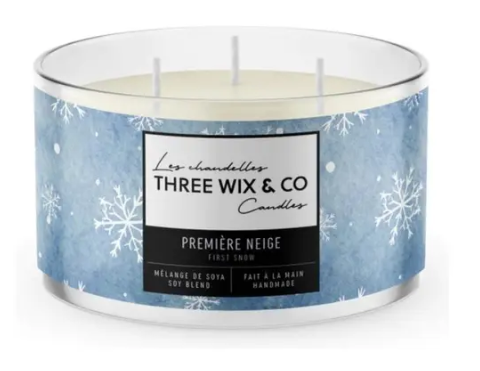 Chandelle de soya - Première Neige - Three Wix & Co