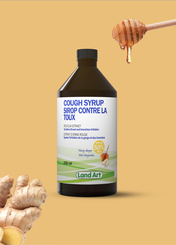 Sirop contre la toux -  250ml - Miel et Gingembre - Land Art