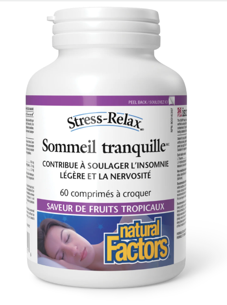 Sommeil Tranquille - Natural Factors - 60 comprimés à croquer