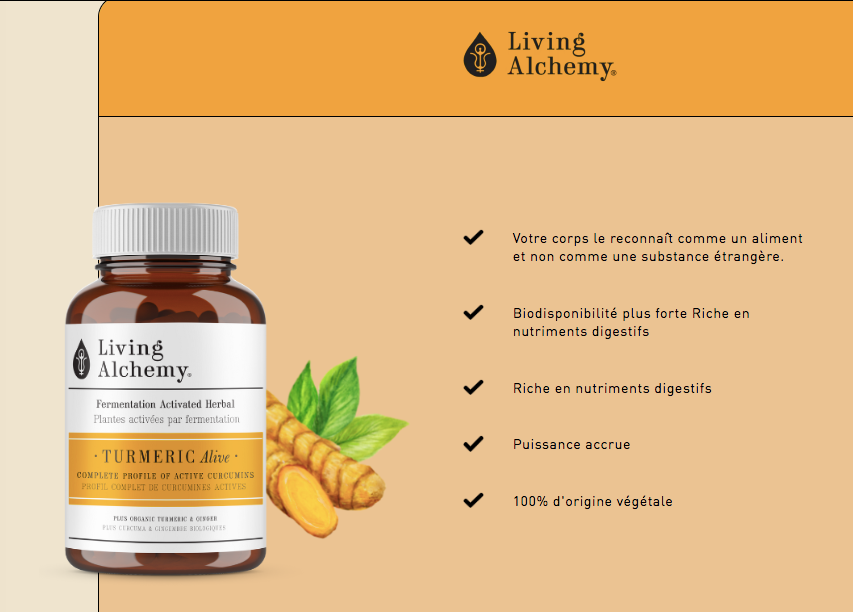 Curcuma fermenté - Living Alchemy - 60 capsules ou 120 capsules