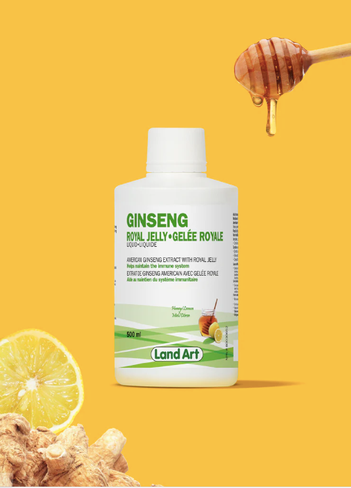 Ginseng Gelée Royale - Liquide 500ml - Miel & Citron - Land Art