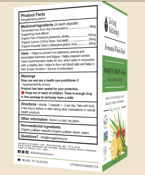 Fer Vivant pour femmes - Living Alchemy - 60 capsules