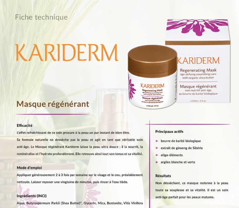 Masque régénérant anti-âge - Kariderm