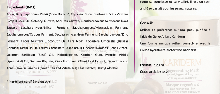 Masque régénérant anti-âge - Kariderm