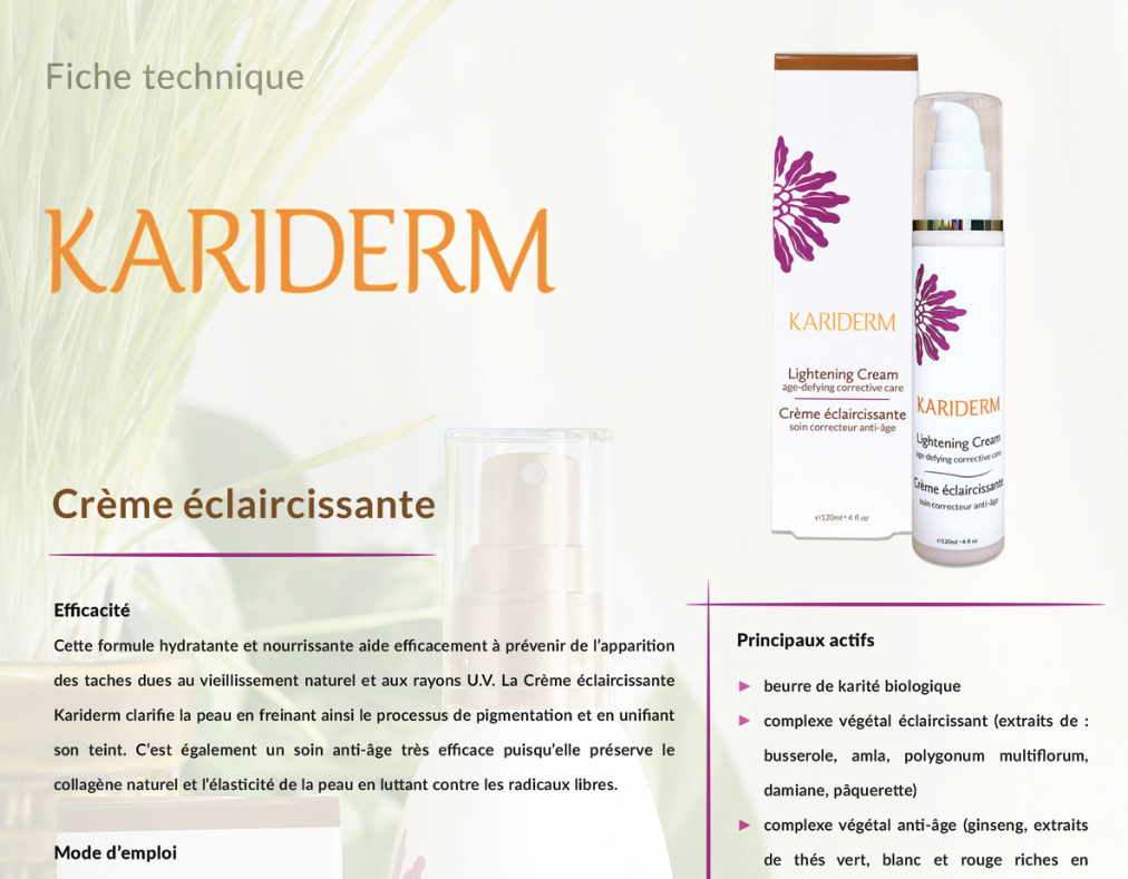 Crème éclaircissante anti-âge - Kariderm - 120ml