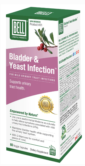 Infection de la vessie et levurose - Bell #31 - 60 capsules