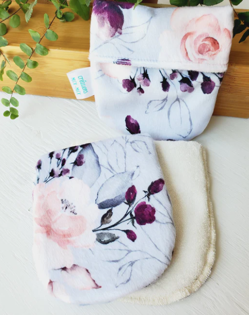 Mitaine de bain Florale Vintage Gris