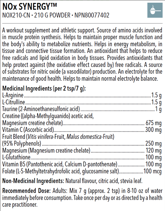 NOx Synergy - Designs for Health - 210g