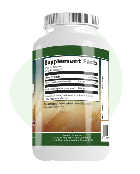 Calcium Corail - Herb-e-Concept - 100 capsules