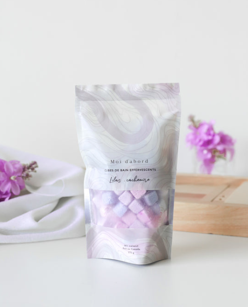Cubes de bain effervescents - Lilas & Cachemire - Moi D'abord