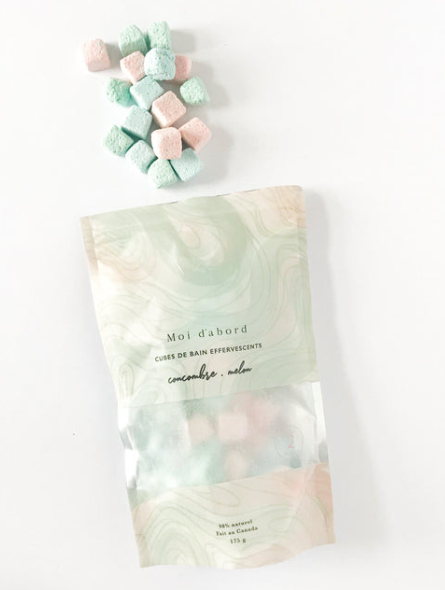 Cubes de bain effervescents - Concombre & Melon - Moi D'abord