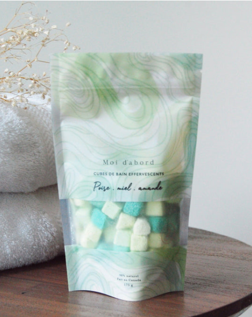 Cubes de bain effervescents - Poire, Miel & Amande - Moi D'abord