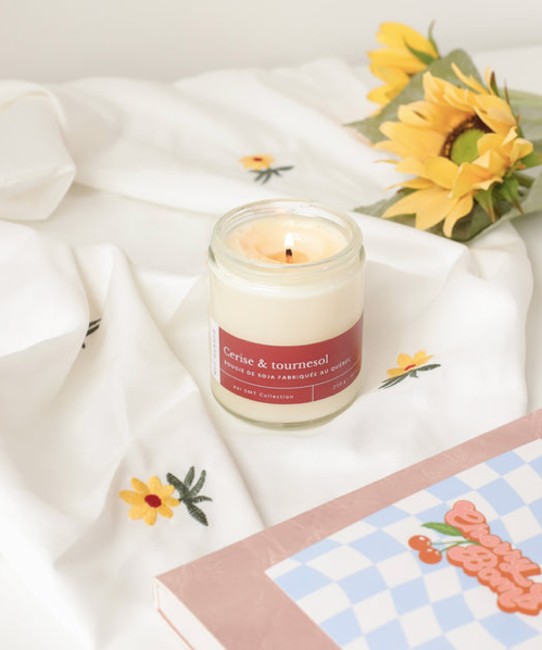 Bougie de soya Cerise & Tournesol - Moi D'abord - 210g