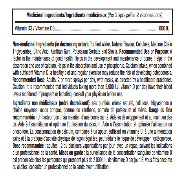Vitamine D3 - ATP Lab - 52ml (vaporisateur)