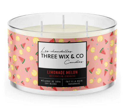 Chandelle de soya - Limonade Melon - Three Wix & Co