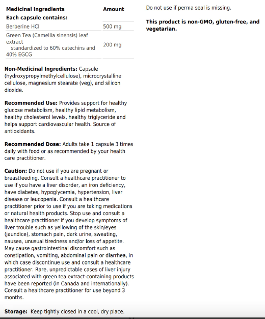 Berbérine GT - Metagenics