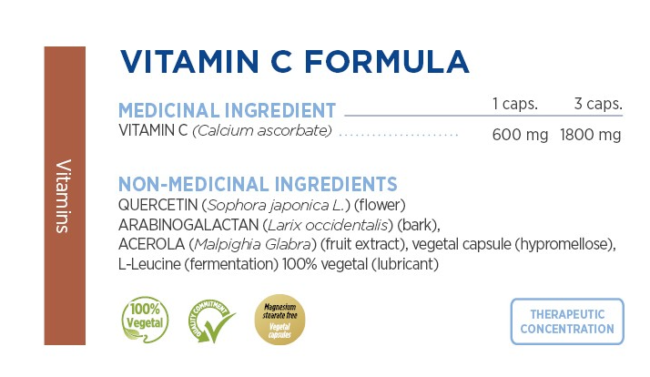 Vitamine C (600mg) - Gamma Force - 120 capsules