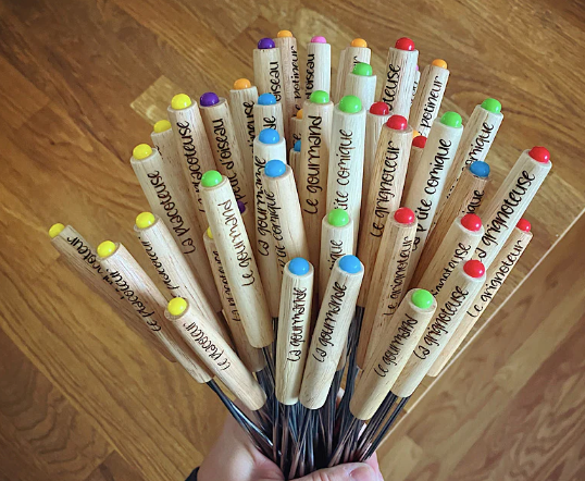 Lot de 6 fourchettes à fondue humoristiques (version féminine)