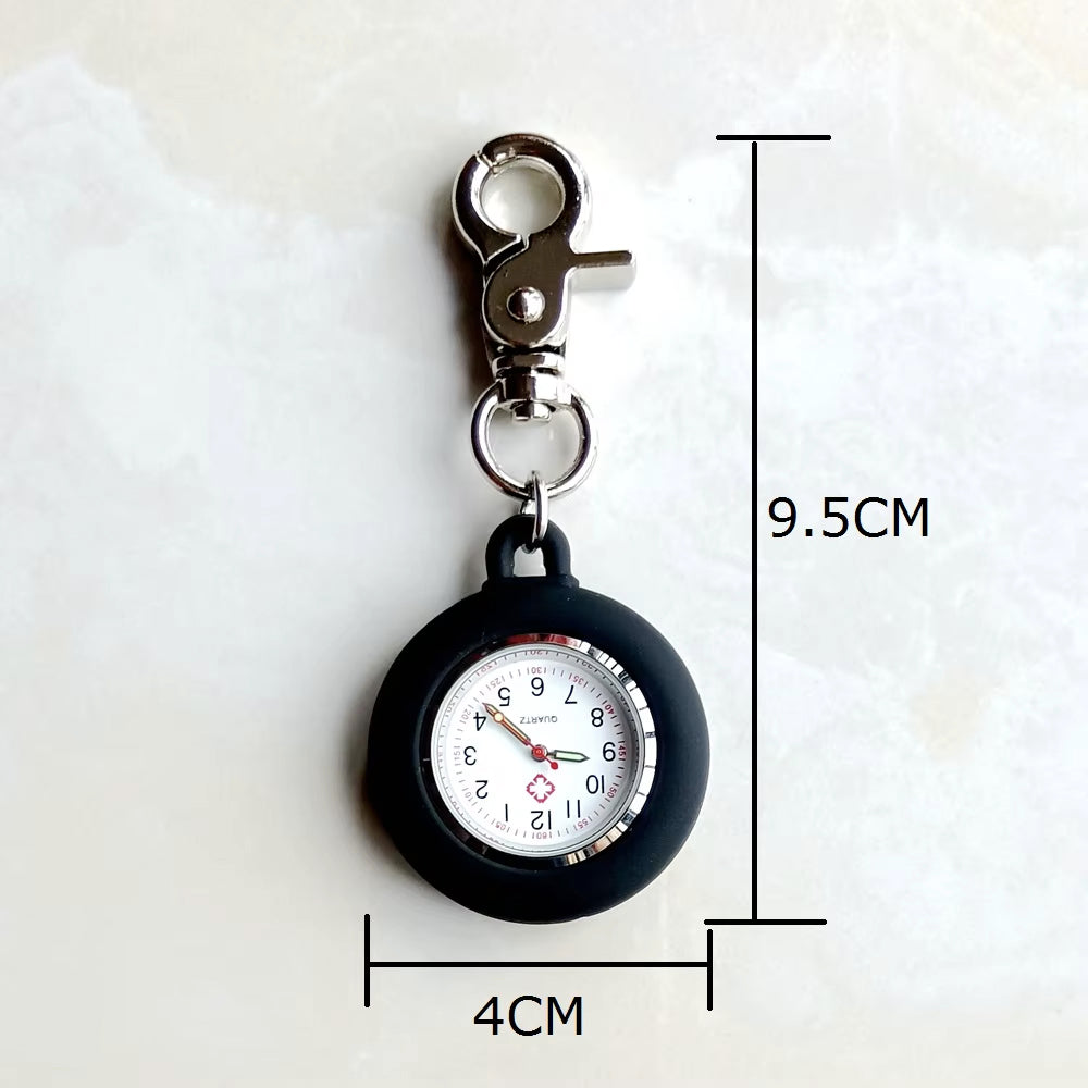 Petite montre de poche caoutchouc + mousqueton